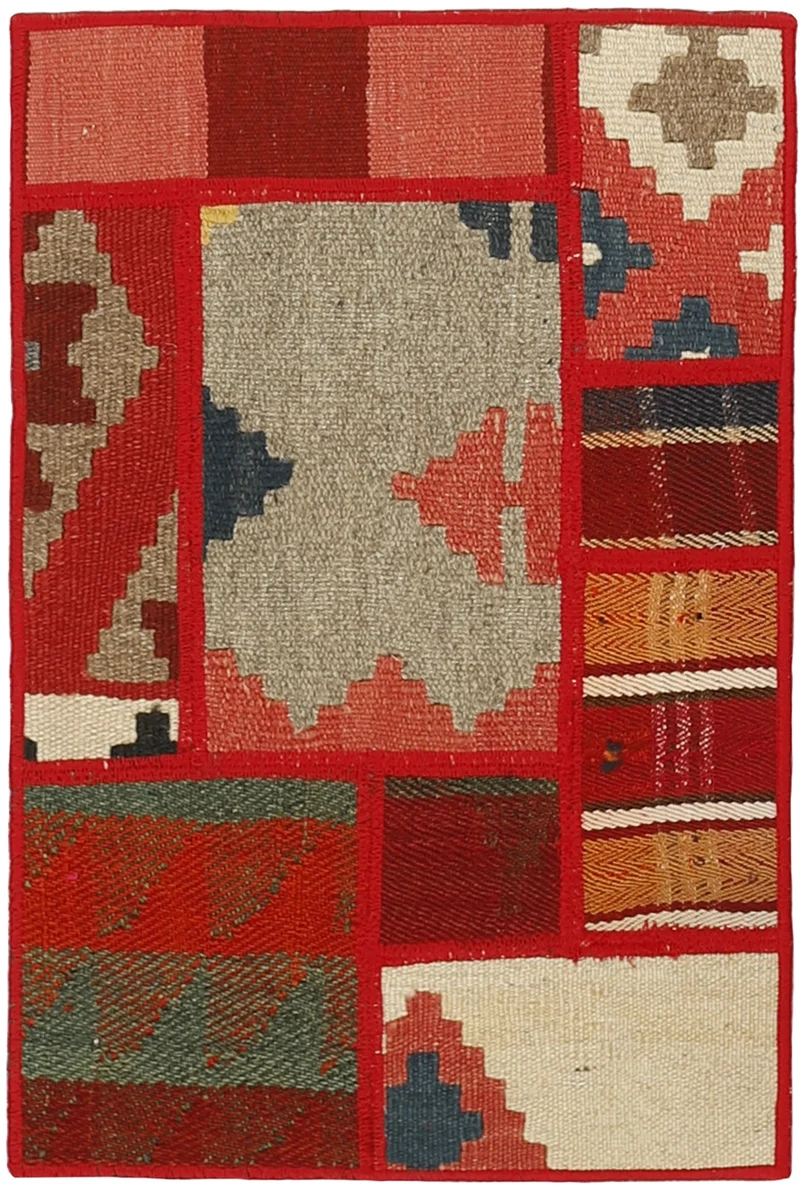 MY-RUG Teppich "Modern Patchwork " Geometrische Muster, Handgeknüpft