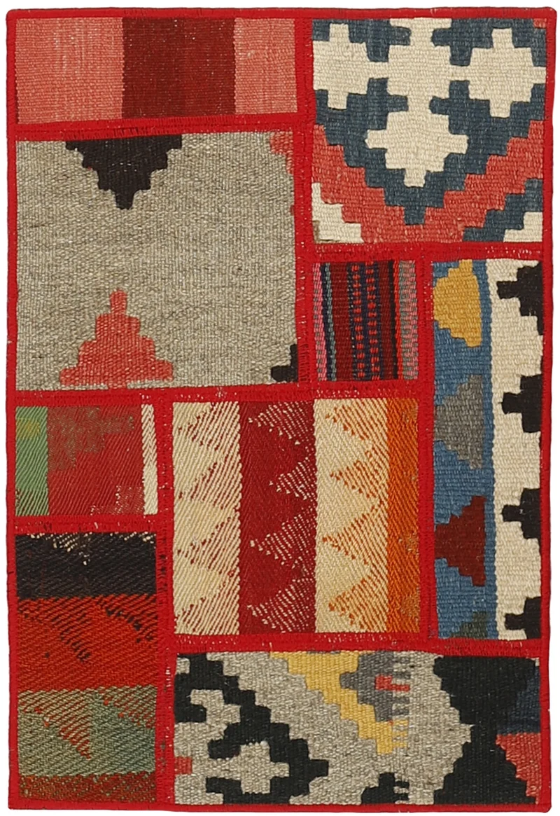MY-RUG Teppich "Modern Patchwork " Geometrische Muster, Handgeknüpft