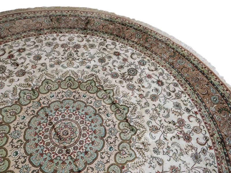 China Seide Teppich 303x303cm - Orientteppich - beige