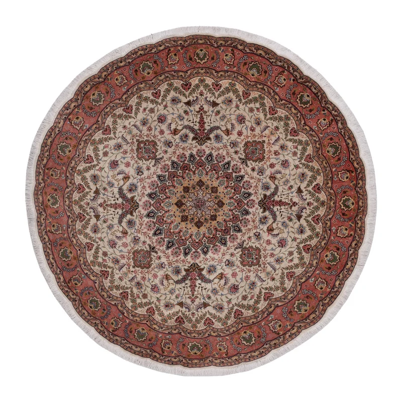 Täbriz - 50 Raj Teppich 200x200cm - Perserteppich - beige