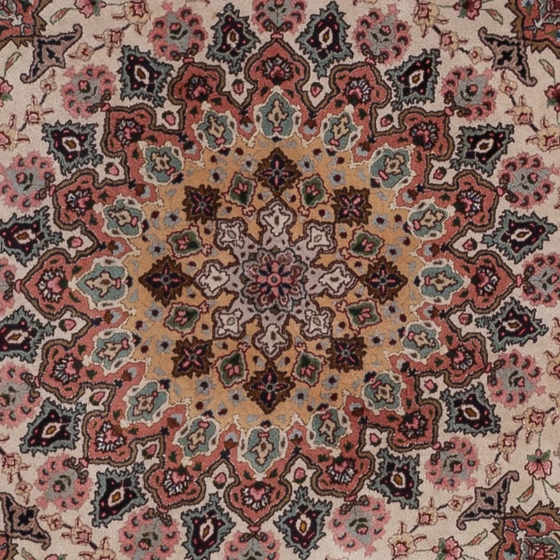 Täbriz - 50 Raj Teppich 200x200cm - Perserteppich - beige