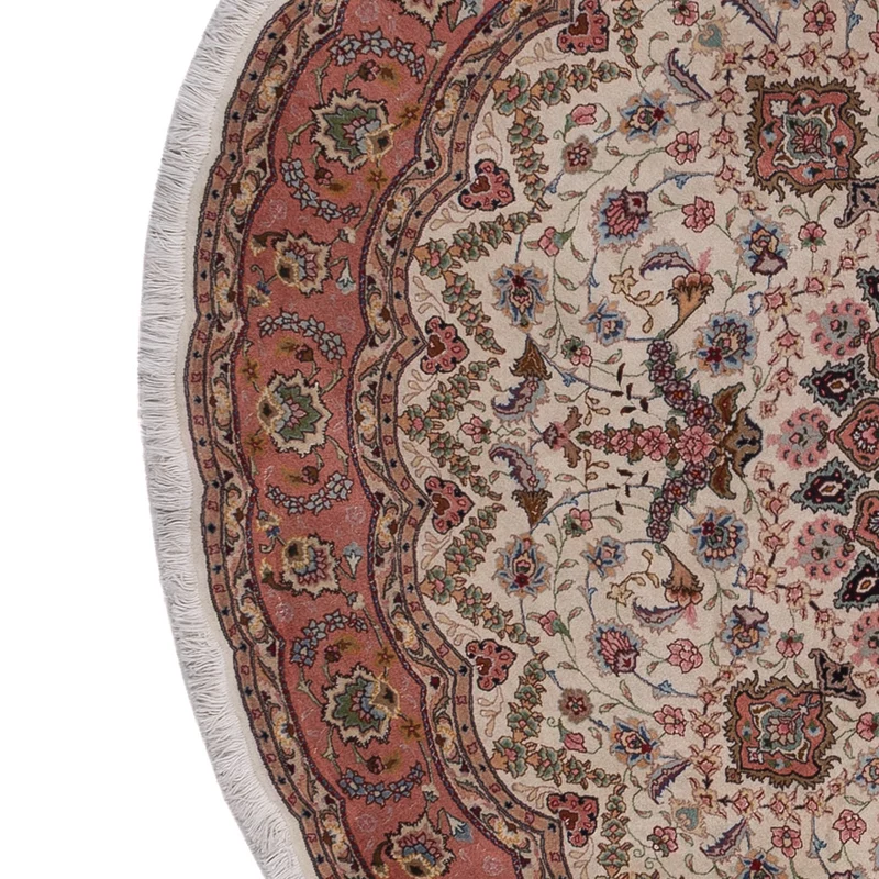 Täbriz - 50 Raj Teppich 200x200cm - Perserteppich - beige