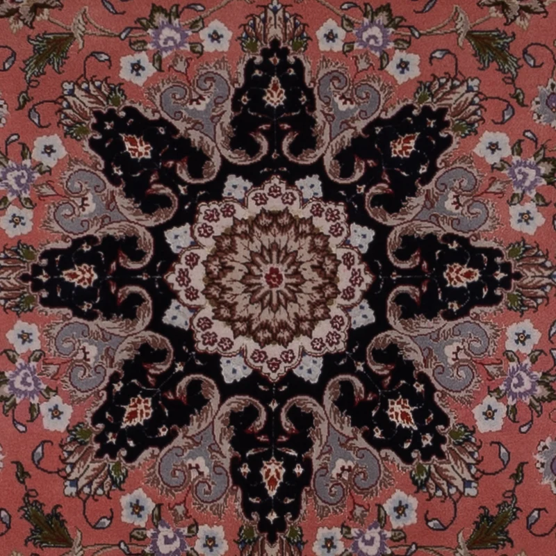Täbriz - 50 Raj Teppich 198x199cm - Perserteppich - lachs