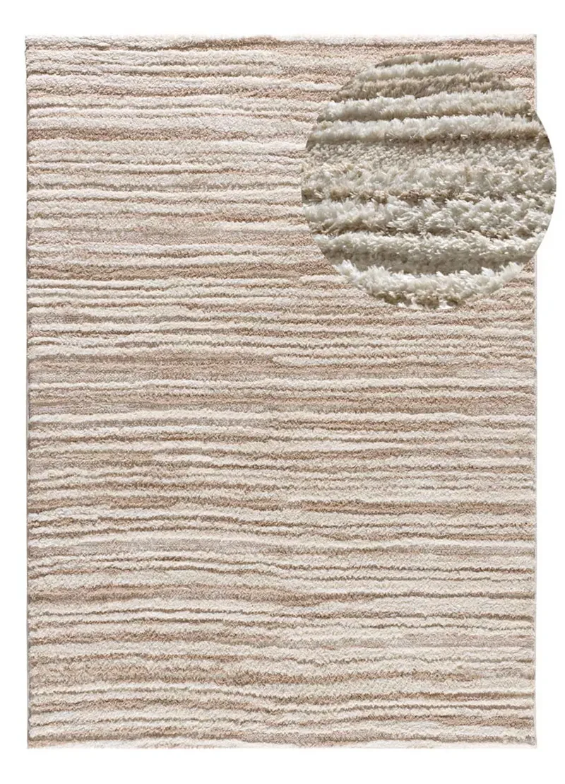 Alfombra estilo escandinavo, reciclada y con relieve Lima 3501 Beige