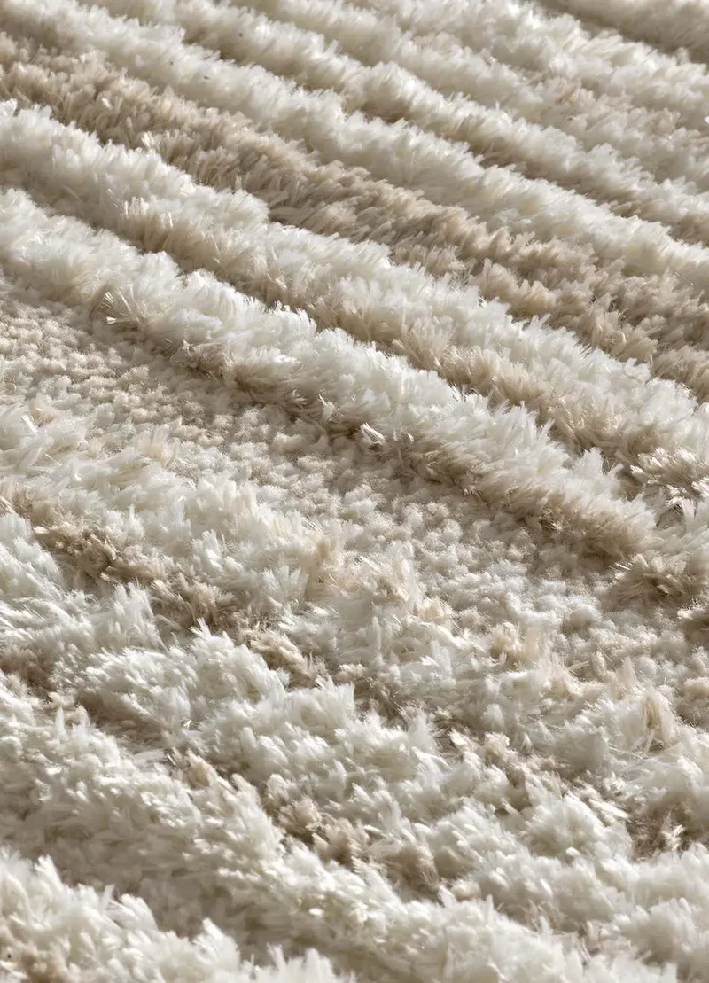 Alfombra estilo escandinavo, reciclada y con relieve Lima 3501 Beige