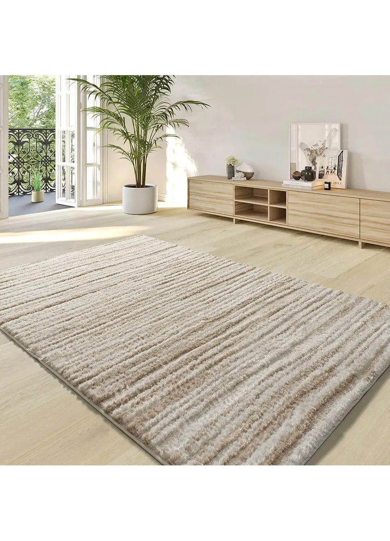Alfombra estilo escandinavo, reciclada y con relieve Lima 3501 Beige