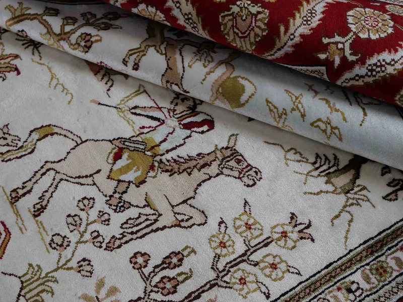 China Seide Teppich 126x183cm - Orientteppich - beige