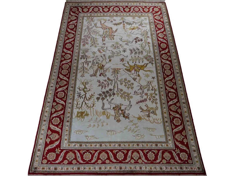 China Seide Teppich 126x183cm - Orientteppich - beige