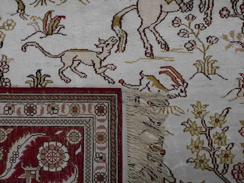 China Seide Teppich 126x183cm - Orientteppich - beige