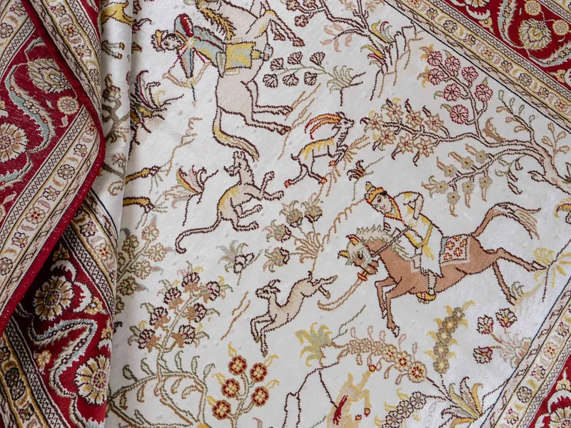China Seide Teppich 127x185cm - Orientteppich - beige