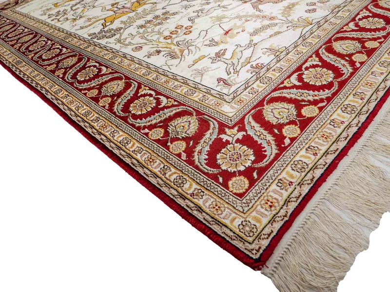China Seide Teppich 127x185cm - Orientteppich - beige