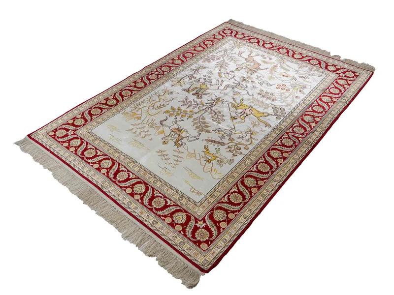 China Seide Teppich 127x185cm - Orientteppich - beige