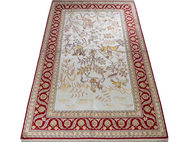 China Seide Teppich 127x185cm - Orientteppich - beige