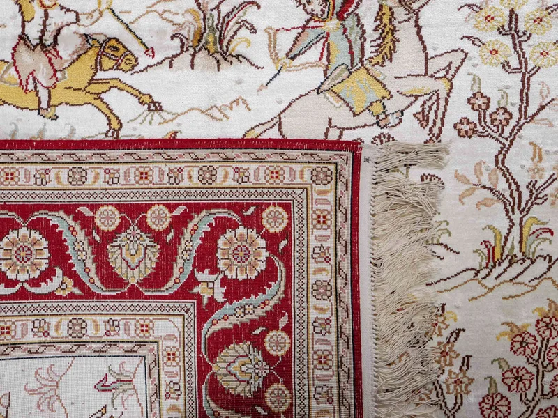 China Seide Teppich 127x185cm - Orientteppich - beige