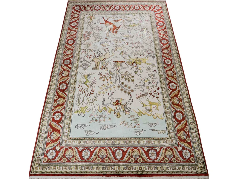 China Seide Teppich 121x193cm - Orientteppich - beige