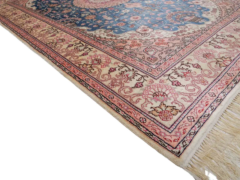 China Seide Teppich 123x192cm - Orientteppich - blau