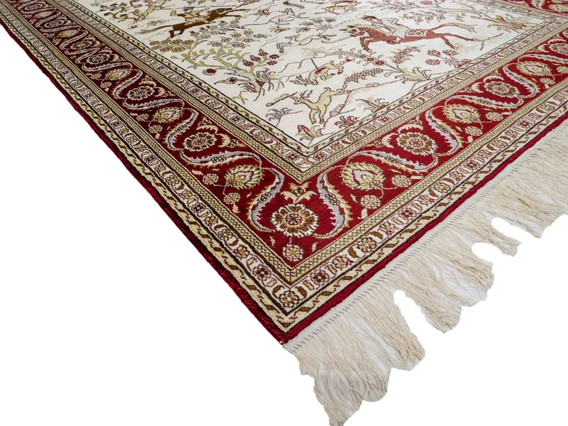 China Seide Teppich 124x185cm - Orientteppich - beige