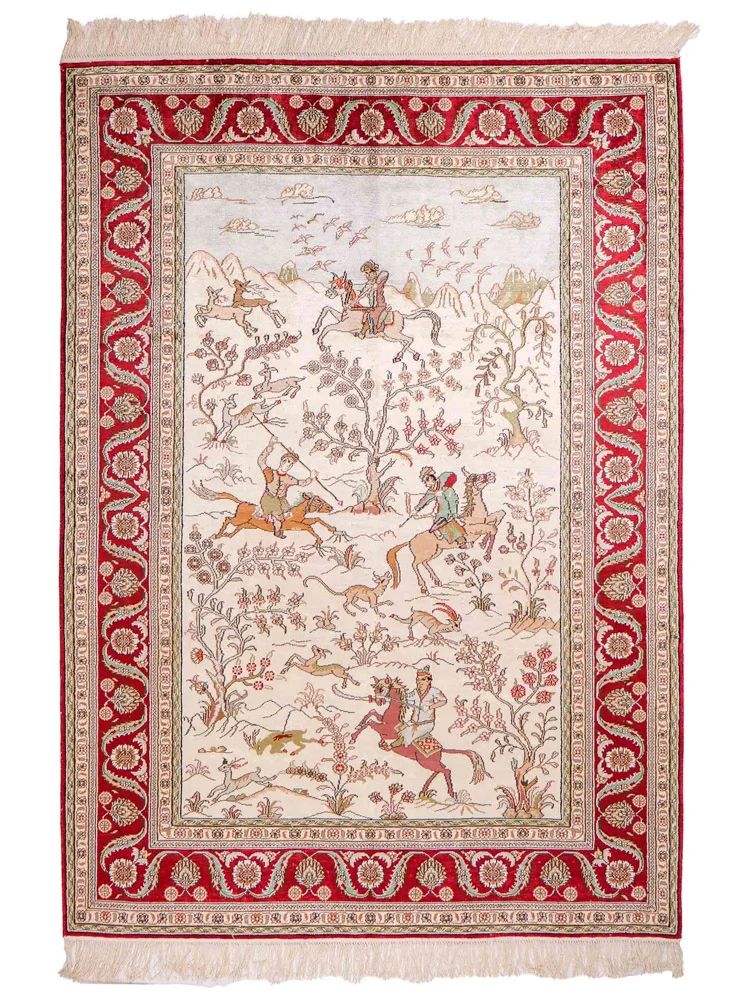 China Seide Teppich 124x180cm - Orientteppich - beige