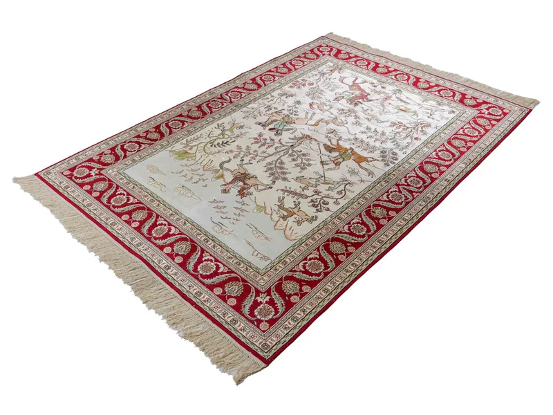 China Seide Teppich 124x180cm - Orientteppich - beige