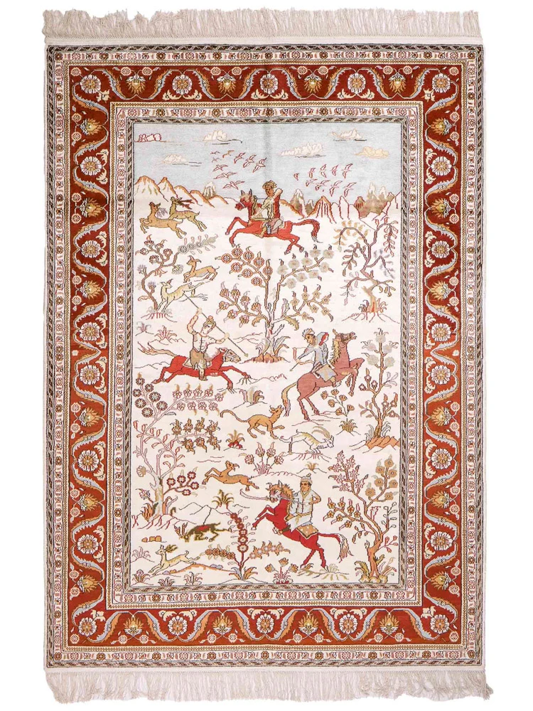 China Seide Teppich 125x184cm - Orientteppich - beige