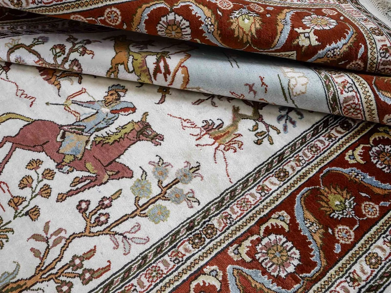 China Seide Teppich 125x184cm - Orientteppich - beige
