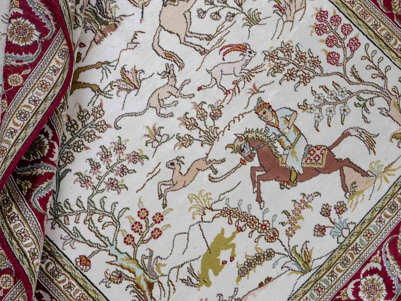 China Seide Teppich 123x180cm - Orientteppich - beige