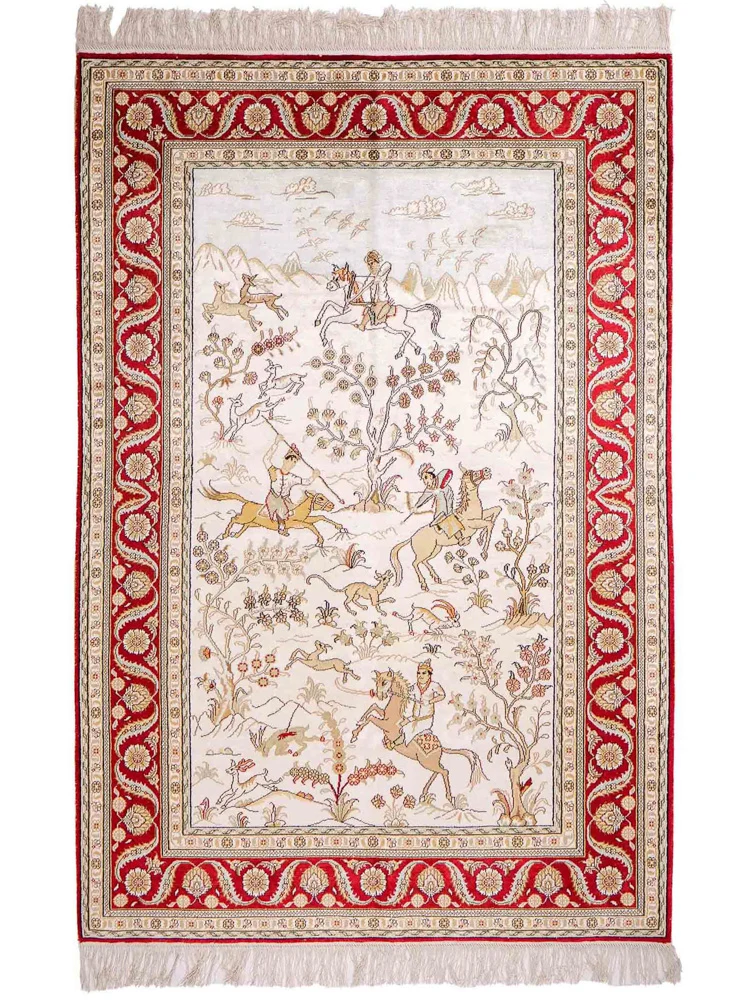 China Seide Teppich 124x183cm - Orientteppich - beige