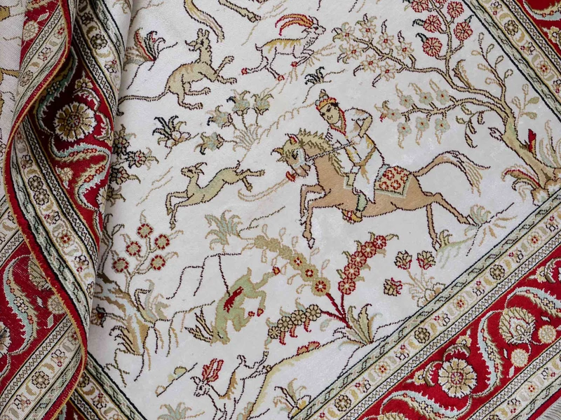 China Seide Teppich 124x183cm - Orientteppich - beige