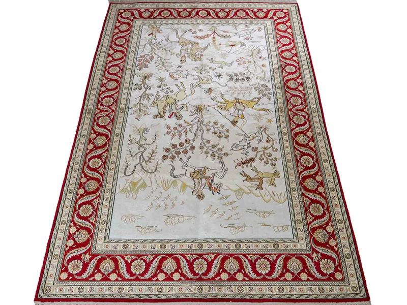 China Seide Teppich 124x183cm - Orientteppich - beige