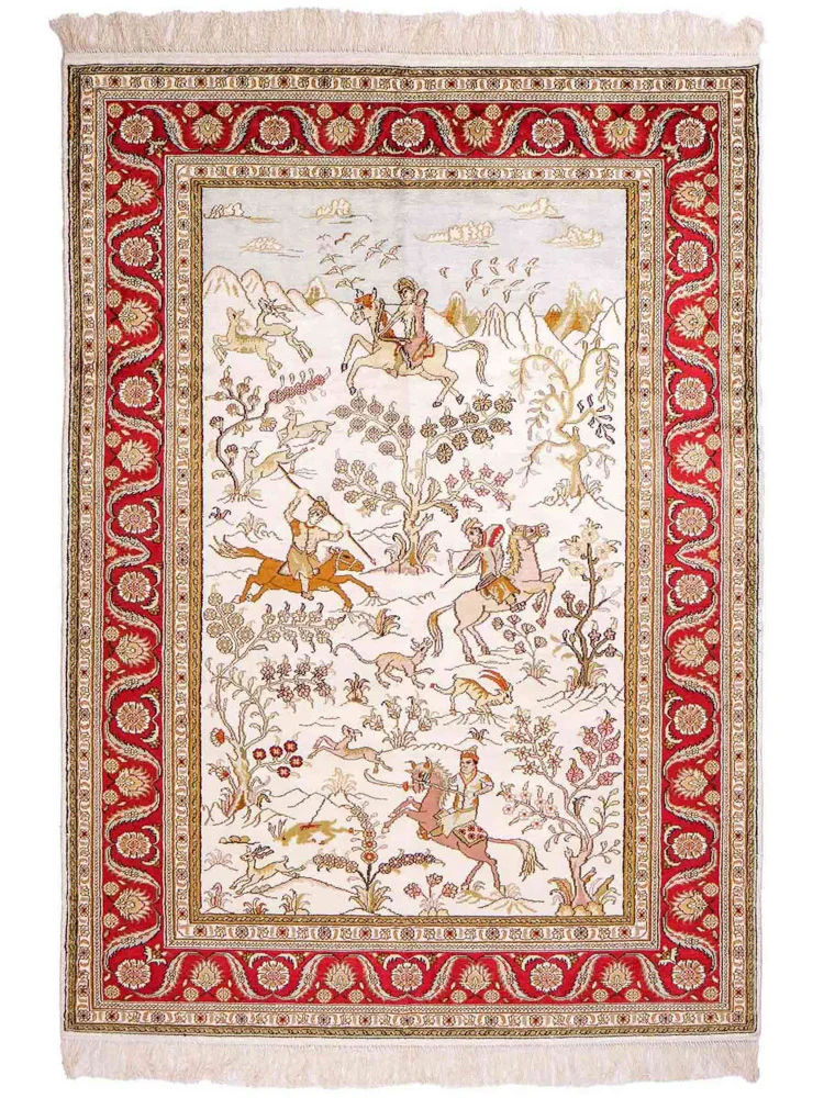 China Seide Teppich 125x184cm - Orientteppich - beige