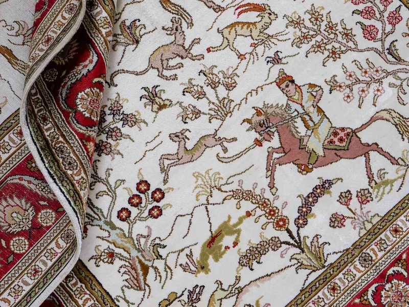 China Seide Teppich 125x184cm - Orientteppich - beige