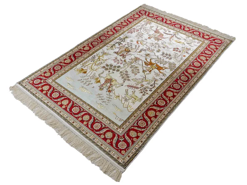 China Seide Teppich 125x184cm - Orientteppich - beige