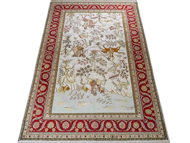 China Seide Teppich 125x184cm - Orientteppich - beige