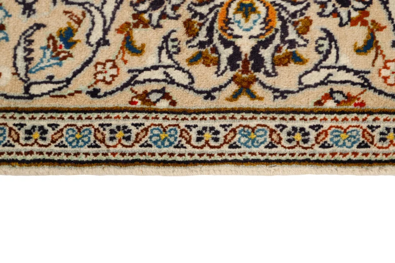 MY-RUG Teppich "Keshan Fine" Zentrales Medaillon auf hellem Hintergrund, Handgeknüpft