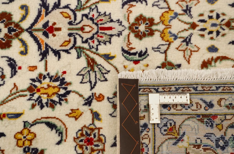 MY-RUG Teppich "Keshan Fine" Zentrales Medaillon auf hellem Hintergrund, Handgeknüpft