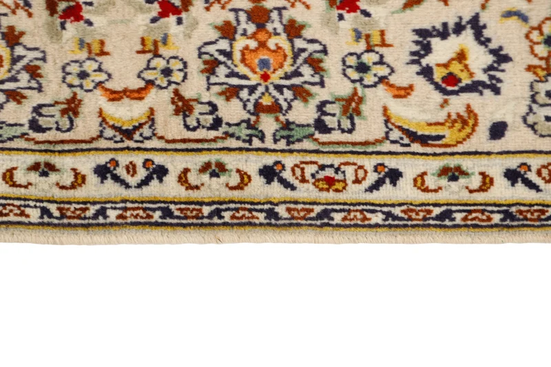 MY-RUG Teppich "Keshan Fine" Zentrales Medaillon auf hellem Hintergrund, Handgeknüpft