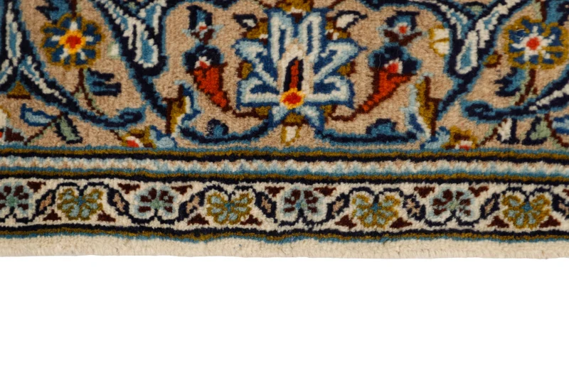 MY-RUG Teppich "Keshan Fine" Zentrales Medaillon auf hellem Hintergrund, Handgeknüpft