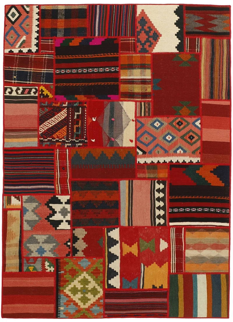 MY-RUG Teppich "Modern Patchwork " Geometrische Muster, Handgeknüpft