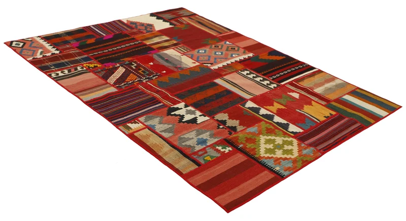 MY-RUG Teppich "Modern Patchwork " Geometrische Muster, Handgeknüpft