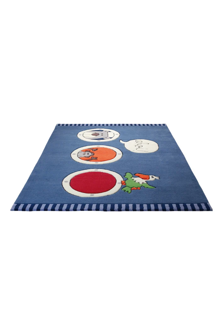 Sigikid Kinderteppich 90x160 cm Blau "Ahoi"