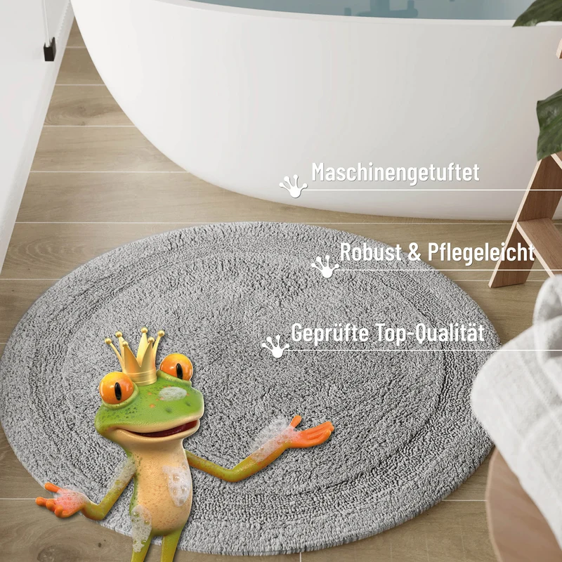 Badteppich Licht Grau "Knut" WECONhome Basics