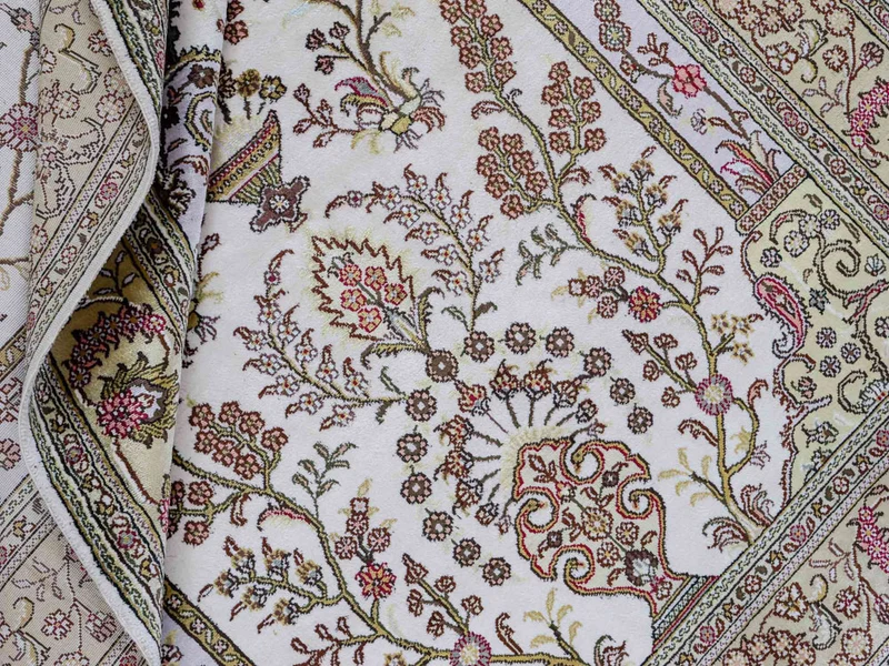 China Seide Teppich 124x179cm - Orientteppich - beige