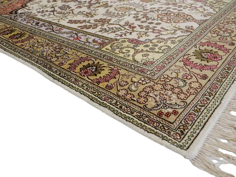 China Seide Teppich 124x179cm - Orientteppich - beige