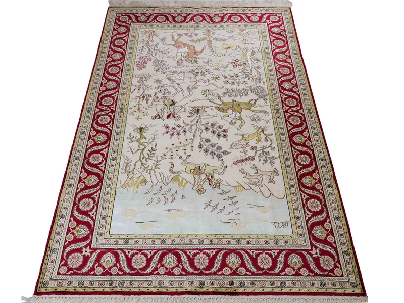China Seide Teppich 125x183cm - Orientteppich - beige