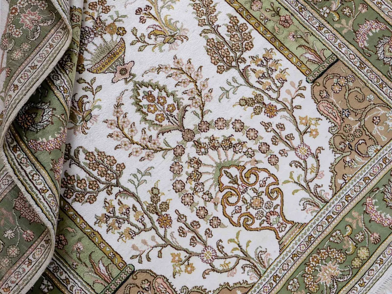 China Seide Teppich 123x181cm - Orientteppich - beige
