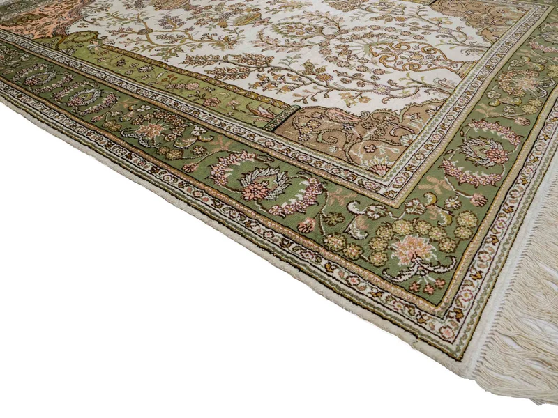 China Seide Teppich 123x181cm - Orientteppich - beige