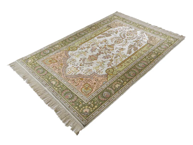 China Seide Teppich 123x181cm - Orientteppich - beige
