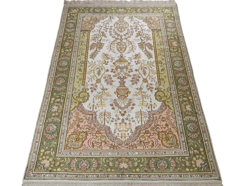 China Seide Teppich 123x181cm - Orientteppich - beige