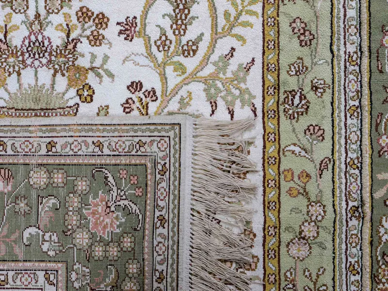 China Seide Teppich 123x181cm - Orientteppich - beige