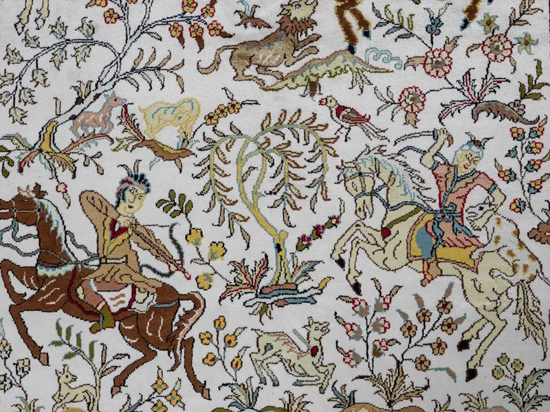 China Seide Teppich 123x180cm - Orientteppich - beige